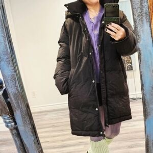 Twik Mid Lenght Fall Winter Black Jacket Coat, Super Comfortable Parka Puffer